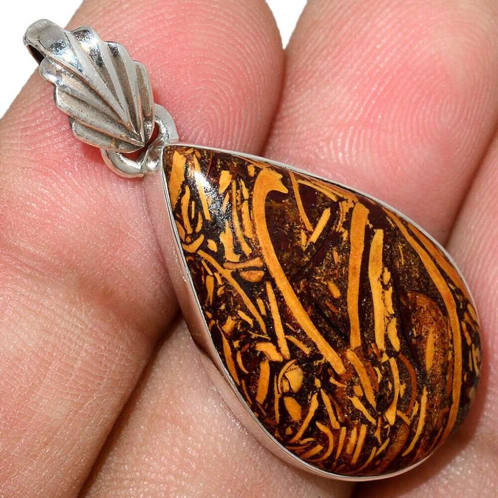 Mariam Stone Jasper Fossil 925 Sterling Silver
